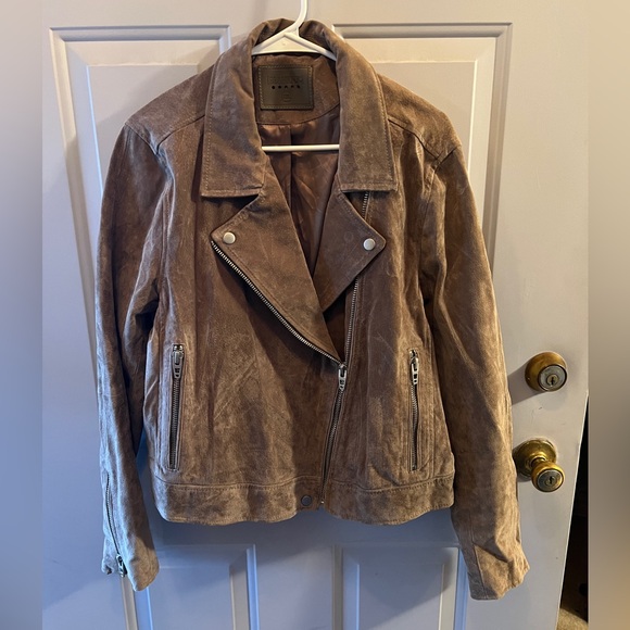 Blank NYC Taupe Suede Moto Jacket - Picture 2 of 3
